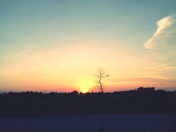 Silhouette landscape at sunset