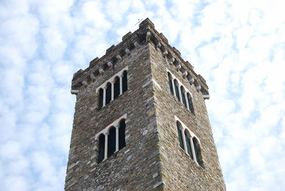 Low angle view of old building against sky