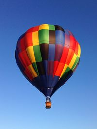 Low angle view of hot air balloons
