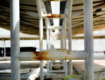 Close-up of metal structure in factory