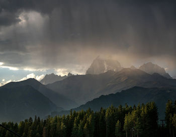 Scenic view of mountains against sky