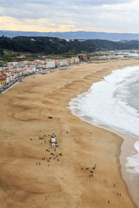 High angle view of beach against sky