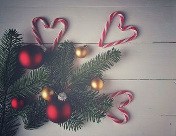 Heart shape on christmas tree