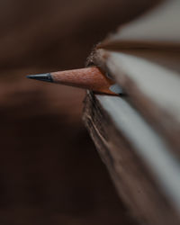 Close-up of pencil on table