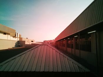 View of buildings against clear sky