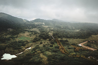 High angle view of landscape against sky