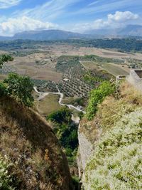 High angle view of landscape against sky