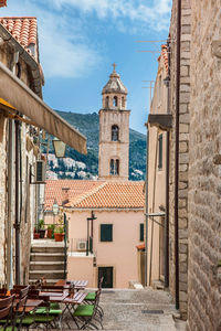 The beautiful steep alleys at the walled old town of dubrovnik