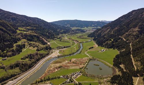 Aerial view of the upper murtal in austria