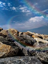 Rock formations on coast