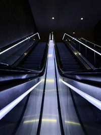 High angle view of escalator