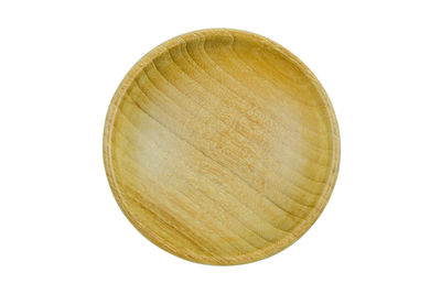 High angle view of shell on white background