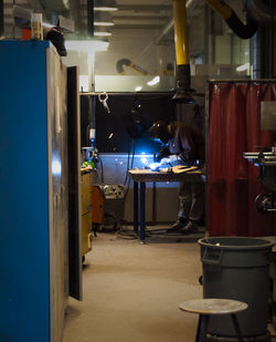 Illuminated lights at night