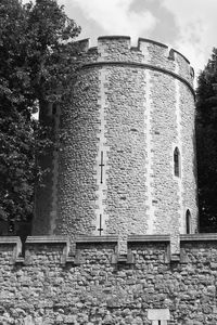 Low angle view of built structure against sky