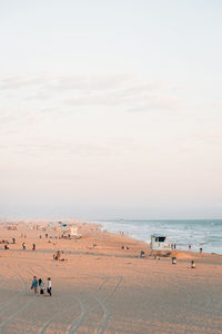 High angle view of beach against sky