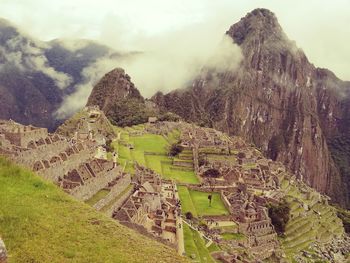 Panoramic view of old ruins against sky