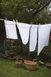 Clothes drying on clothesline