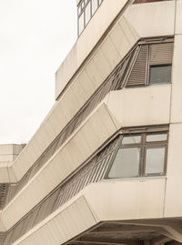 Low angle view of modern building against clear sky