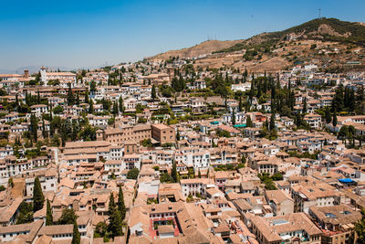 High angle view of townscape against sky granada spain