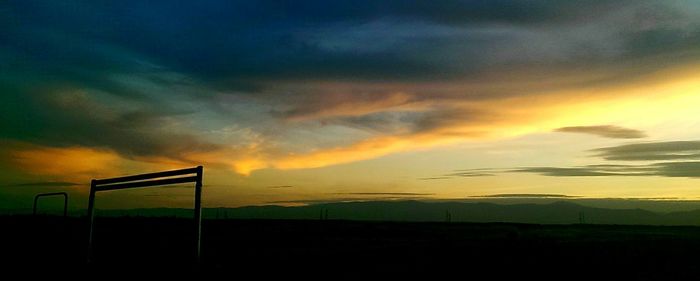 Scenic view of landscape against cloudy sky