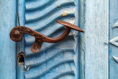Close-up of rusty metal door