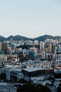 High angle view of townscape against sky