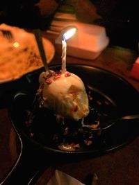 Close-up of cake on table