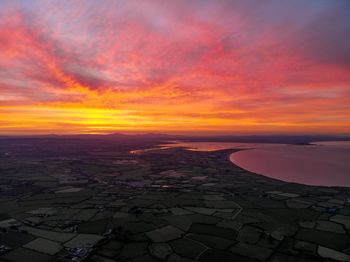 Scenic view of sunset over landscape