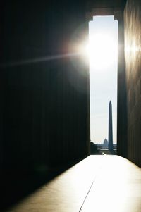 Sunlight streaming through window on sunny day