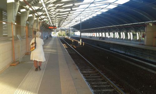 View of railroad station platform