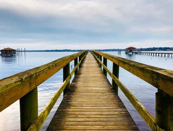 Pier over sea against sky