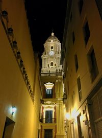 Low angle view of illuminated built structure