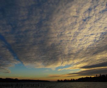 Scenic view of silhouette landscape against sky during sunset