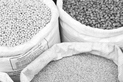 High angle view of vegetables for sale in market