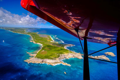 Aerial view of sea against sky