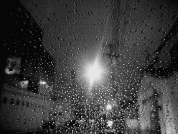 Close-up of water drops on glass