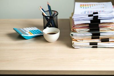 Close-up of books on table