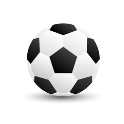 Low angle view of soccer ball against white background