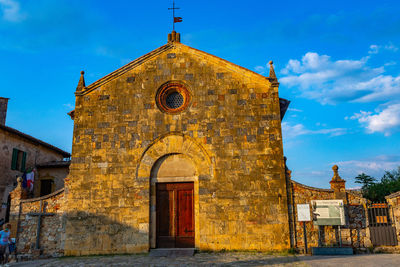 Entrance of historic building against sky