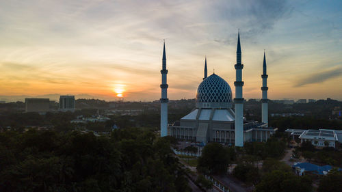 View of cathedral against sky during sunset