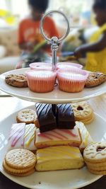 Close-up of cupcakes on table