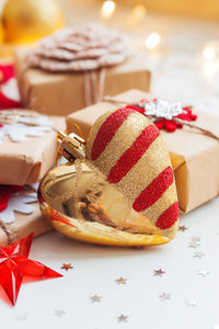 Close-up of cake on table