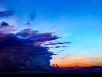 Scenic view of dramatic sky during sunset