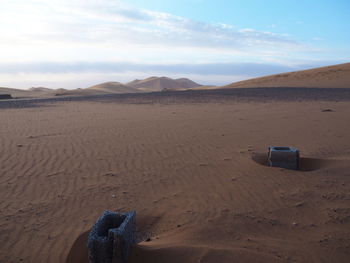 Scenic view of desert against sky