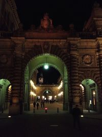 Tourists at night