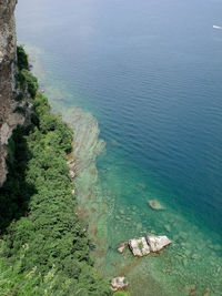 High angle view of sea shore