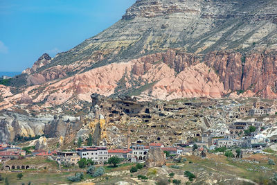High angle view of townscape against sky