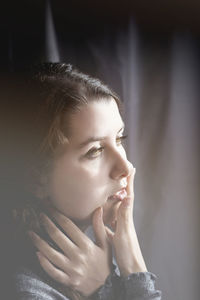 Close-up portrait of a woman