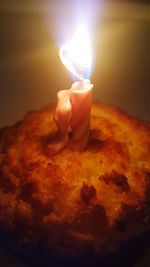 Close-up of burning candle