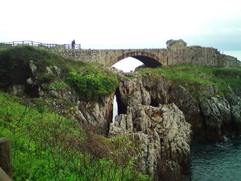 View of rocks in water